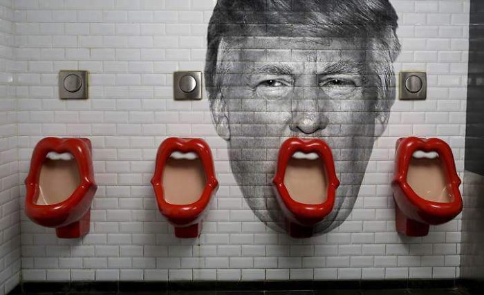 added-donald-trump-to-the-wall-of-restroom-in-paris